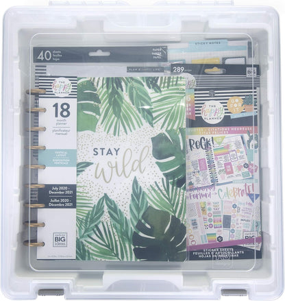 AB Designs 6899ABD Super Satchel Double Deep with Lift-Out Tray and Removable Dividers, Stackable Home Storage Organization Container, Clear with Sliver Latches and Handle