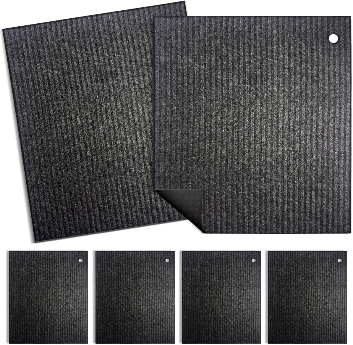 6 - Pack Swedish Kitchen Dish Cloths - Reusable Paper Towels for Counters & Dishes - Eco Friendly Cellulose Sponge Cloth - Assorted (Black)