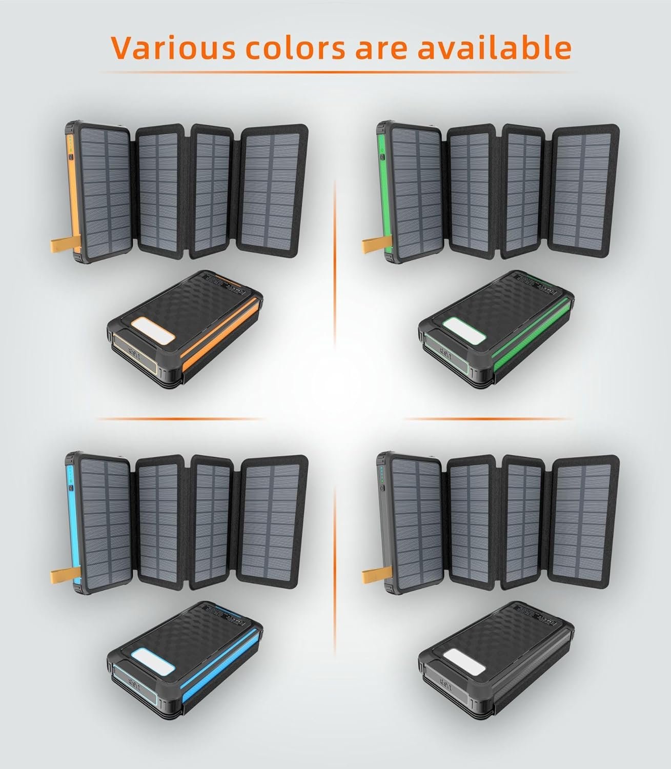 Foldable solar power bank – lightweight and portable | one-touch unfolding | large capacity and multiple outputs – suitable for outdoor camping and long-distance travel (Wireless charging,black)