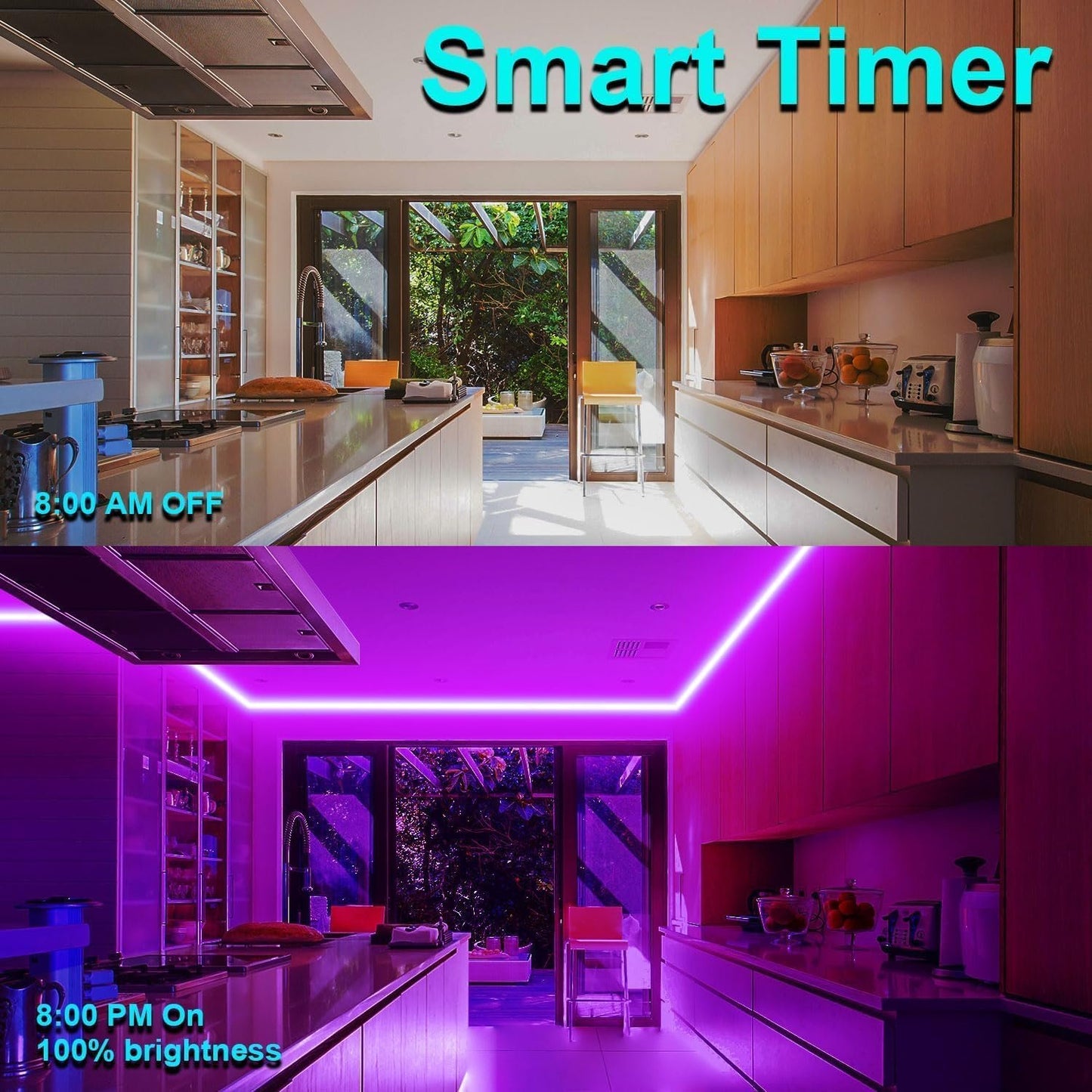 TENDIST 15M Black Light Strip, Bluetooth Purple LED Strips Lights with RF Remote Control and Smart App, 24V UV Blacklight Glow in The Dark Lights for Poster, Bedroom, Party Lighting