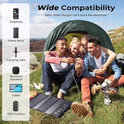 [Upgraded]BigBlue 3 USB Ports 28W Solar Charger(5V/4.8A Max), Foldable Portable Solar Phone Charger with SunPower Solar Panel Compatible with iPhone 11/Xs/XS Max/XR/X/8/7, iPad, Samsung Galaxy LG etc.