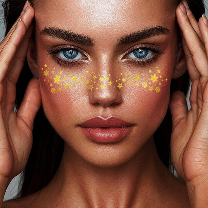 Face Glitter Stickers - Waterproof Face Jewels for Makeup, Freckles Decorations, Temporary Stickers for Concerts, Festivals, and Special Occasions, Easy-to-Apply Festival Makeup Accessories