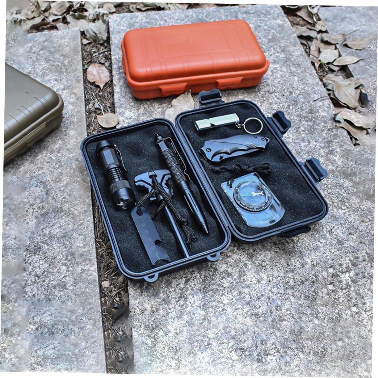 Tofficu Outdoor Survival Box Shockproof Multi Function Storage Case for Camping