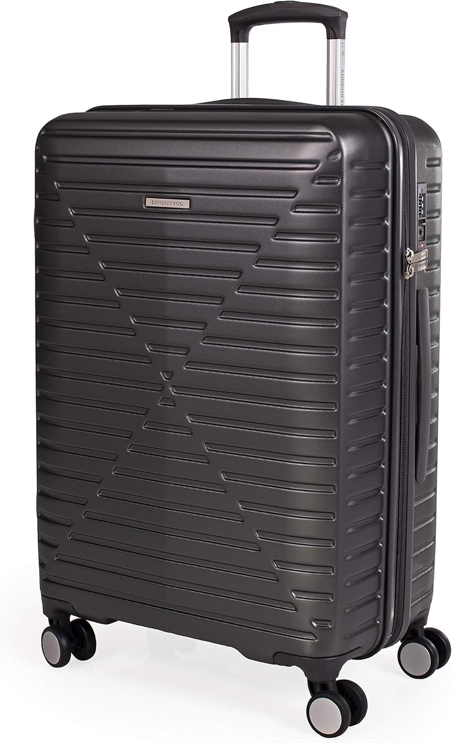 london Fog ABS Hard Case - 8 Wheel Spinner Travel Luggage | Telescopic Drag Handle | TSA Security Locks LFL005, dark grey, Cavendish