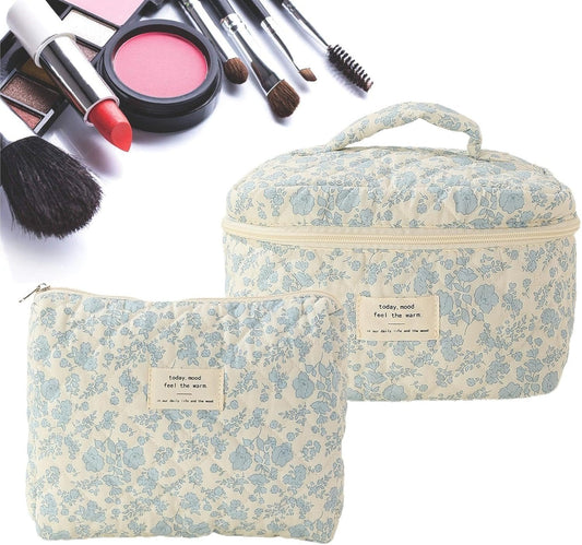 Travel Toiletry Bag - Hygiene Bag, Travel Toiletry Bag Organiser, 2 Piece Large Capacity Cosmetic Bag with Zipper, Portable Care Bag for Holiday, Toiletry Bag in Travel Bag, Orchid On White