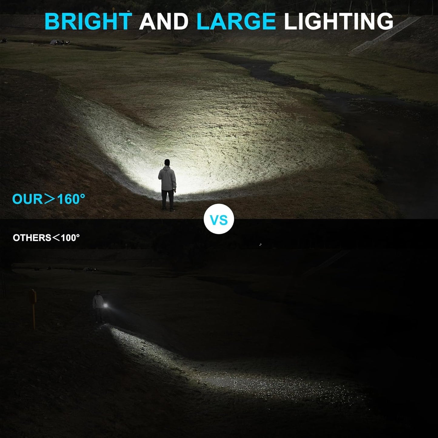 WUBEN C3 Flashlight Rechargeable 1200 High Lumens, LED Tactical Flashlight Super Bright, IP68 Waterproof Flash Light with 6 Modes, Lampe de Poche for Outdoor, Emergency, Camping, Hiking, Home