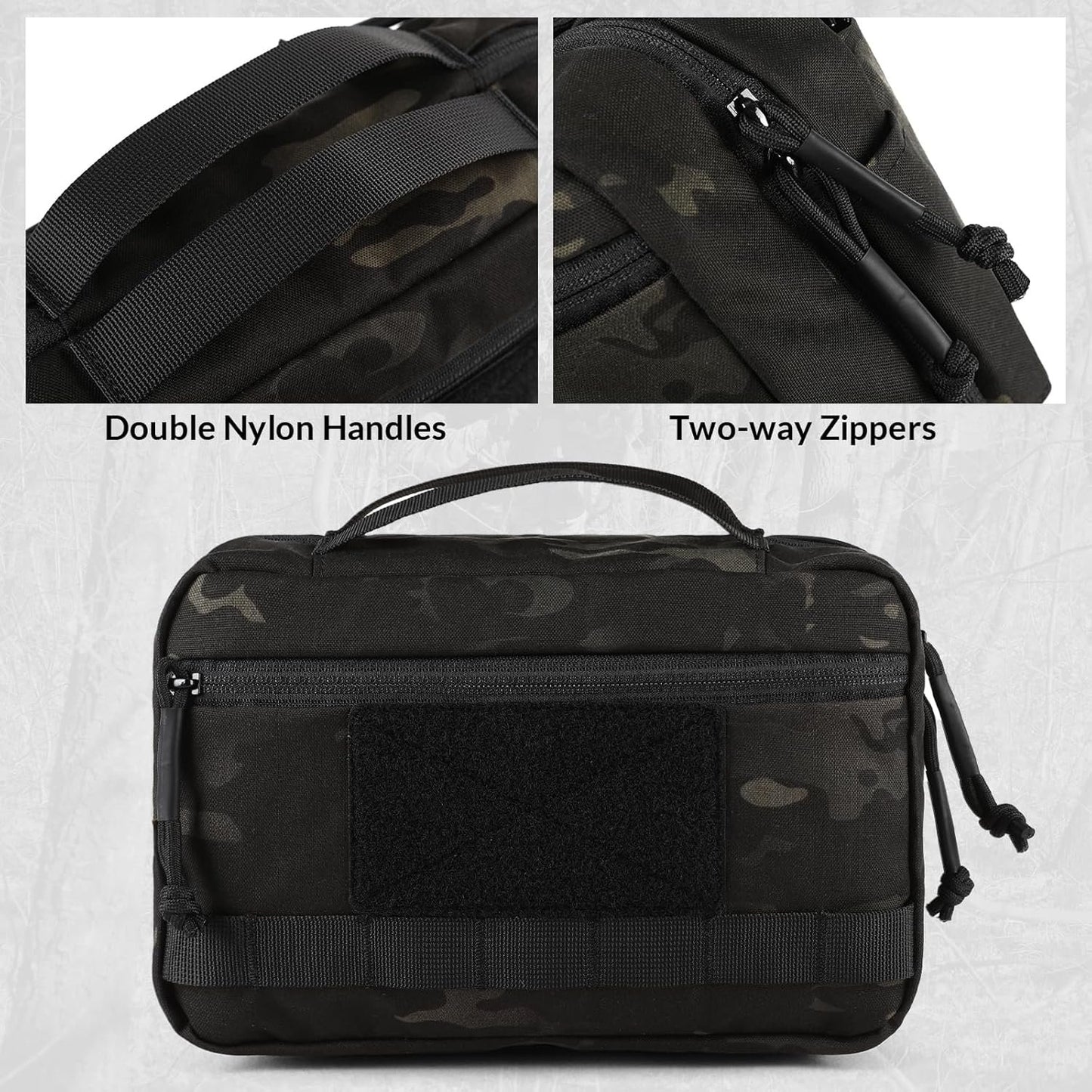 VOTAGOO GEAR Tactical Toiletry Bag Hygiene Bag EDC Military Tool Molle Pouches Small Dopp Kit Travel Shower Bag for Men, Dark