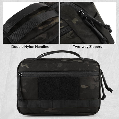 VOTAGOO GEAR Tactical Toiletry Bag Hygiene Bag EDC Military Tool Molle Pouches Small Dopp Kit Travel Shower Bag for Men, Dark