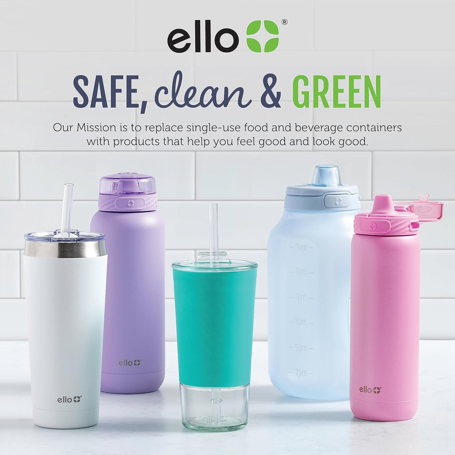 Ello Duraglass Refresh 3.4 Cup Meal Prep Sets 10Pc, 5 Pack Set- Glass Food Storage Container with Silicone Boot and Airtight BPA-Free Plastic Lids, Dishwasher, Microwave and Freezer Safe, Garden Goals