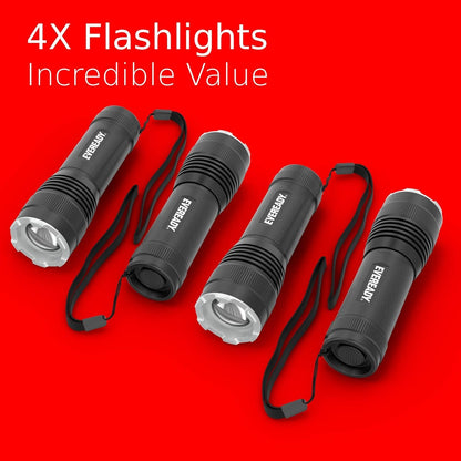 EVEREADY LED Tactical Flashlight, IPX4 Water Resistant EDC Flashlight, Rugged and Bright for Outdoor Activity, Zoomable, 3 Light Modes