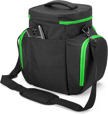 Trunab Console Carrying Case Compatible with Xbox Series X, Travel Bag with Multiple Storage Pockets for Xbox Controllers, Games, Cables and Other Accessories, Green (Patented Design)