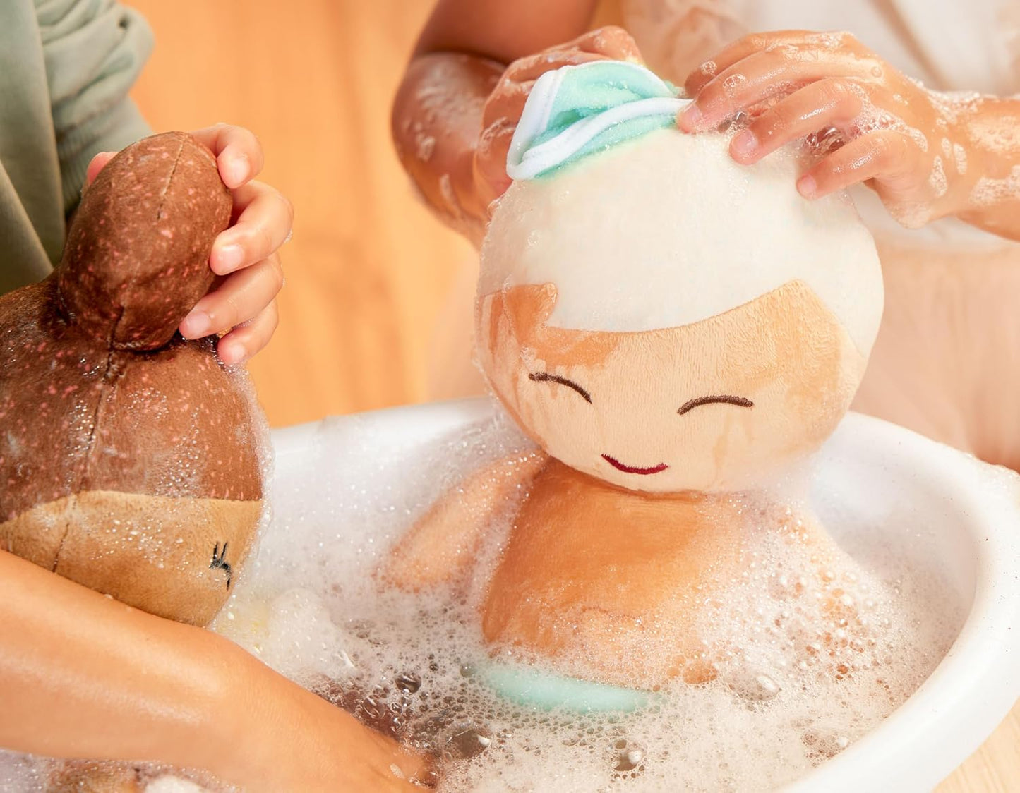 LullaBaby 14-inch Washable Soft Body for Real Water Play Doll - Blond Hair & Tub Accessories - Toddler Toys - Kids Ages 2 Years Old & Up - Plush Baby Bath Doll-Boy, Multicoloured, LBY7277Z