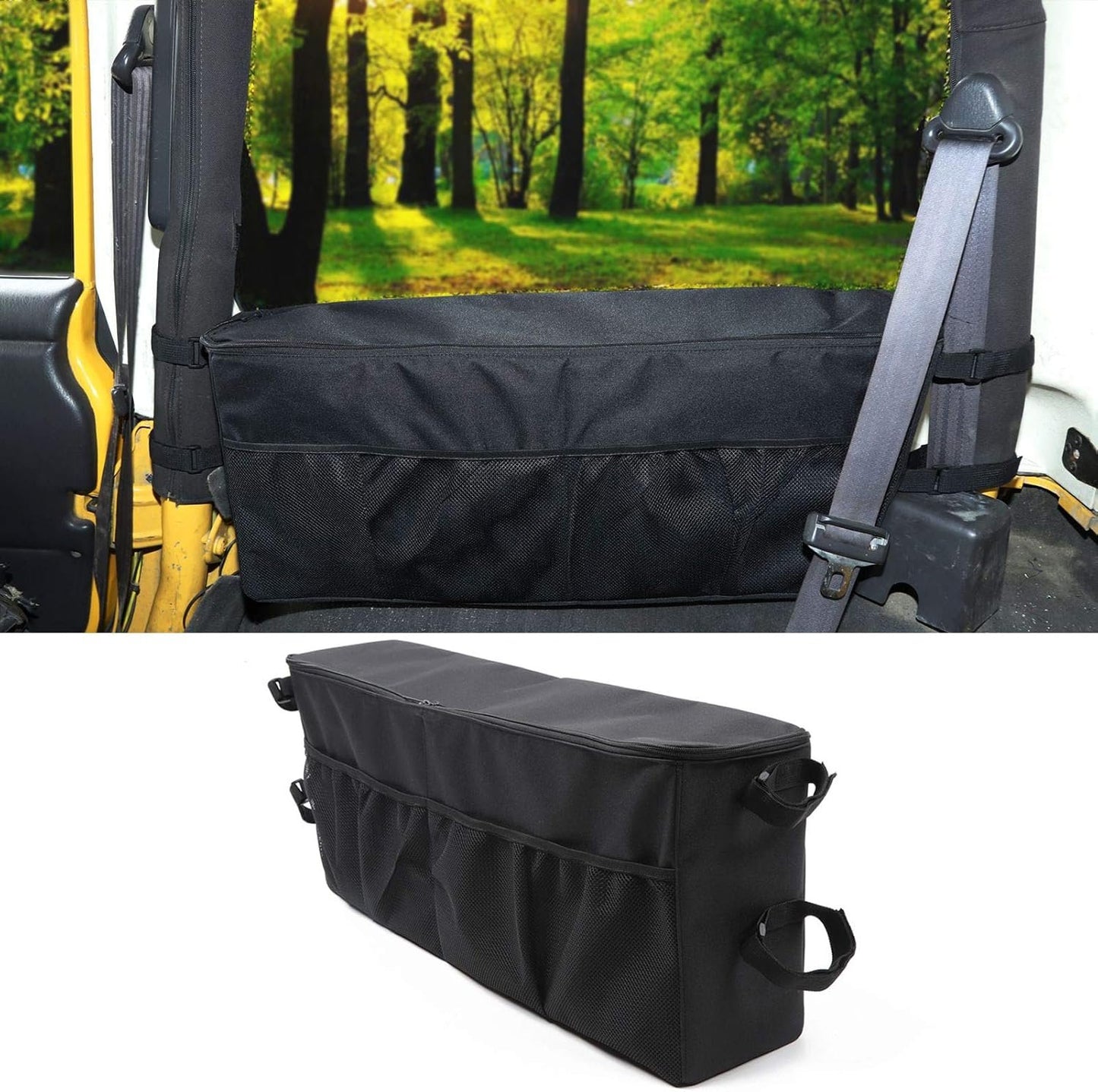JeCar Trunk Organizer Bag Storage Accessories for 1997-2006 Jeep Wrangler TJ Passenger Side