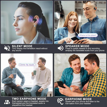 AI Translation Earbuds,144 Languages Real Time Translator,Bluetooth Wireless Instant Translation Headset Device for iOS and Android,Noise Reduction Open Ear Language Translation Headset (Light Yellow)