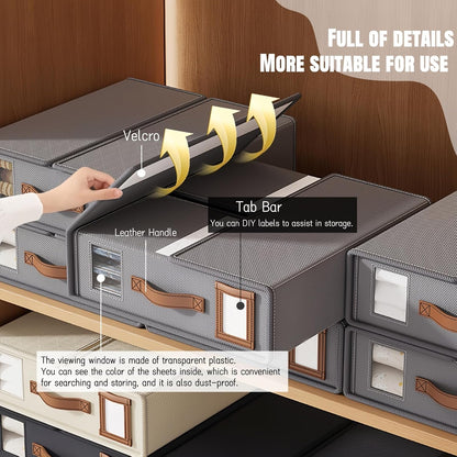 Open Non-Woven Storage Bins for Bedding and Clothes – Stylish, Space-Saving Solution with Durable Design and Easy Access Handles for Efficient Home Organization (8)