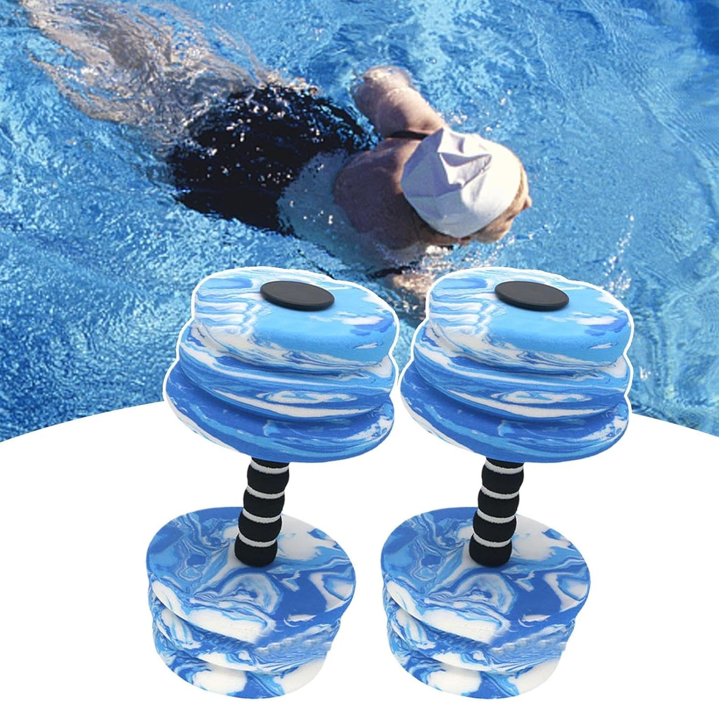 Dumbbell Set, Pool Weights Water, 10.63in Exercise Floating Lightweight, Foam Eva Equipment, Waterproof Design for Fitness Gear, Swimming, Pool Workout, Resistance Exercise
