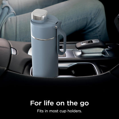 Ninja Thirsti 24oz Travel Bottle for Sparkling Drinks, Fizzier Longer, Leak Proof, 24 Hours Cold, Dishwasher Safe, Insulated Tumbler, Blue, DW2401CBL (Canadian Version)