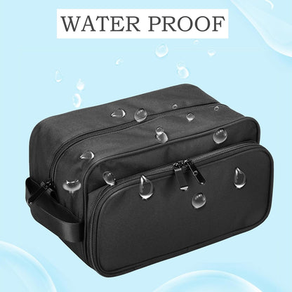 Lucky Rain Toiletry Bag for Men, Mens Bathroom Shaving Kit Travel Bag, Waterproof Travel Bag for toiletries with Handle for Travel Business, Black