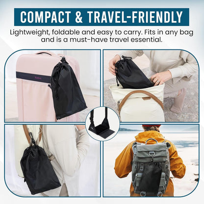 Airplane Foot Hammock | Foot Hammock for Plane Travel | Portable Foot Rest for Air Travel | Feet Rest for Airplane | Ergonomic Swing for Plane Leg Rest with Removeable Base | Travel Essentials