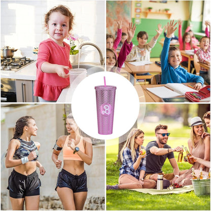 Bar-bies Cups with Lids and Straws, 800ml Bar-bies Tumbler Water Bottle, Leakproof Bar-bies Drinking Cup, Portable Beverage Container, BPA Free, for Boys, Girls, Fans & Adults (5Colors)