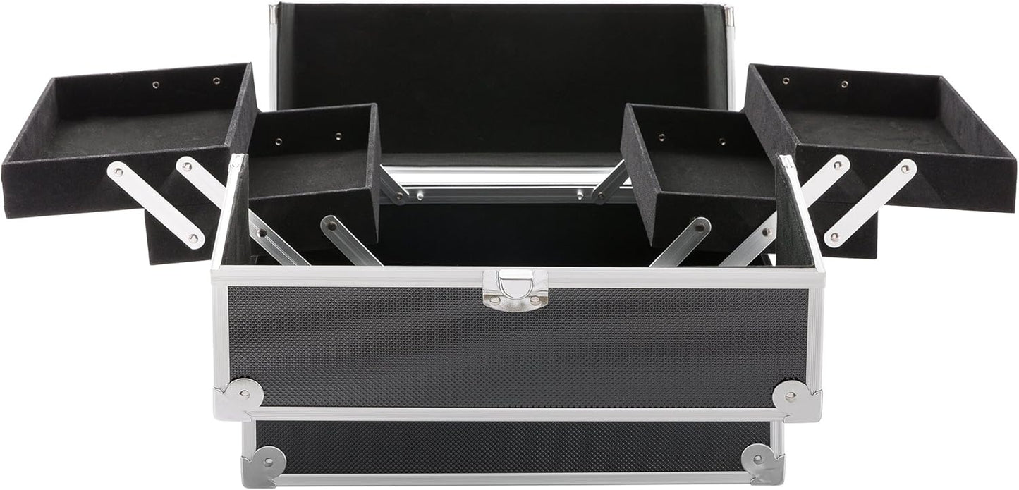 Arebos 15L Cosmetic Case | Makeup Case | Makeup Storage | Travel Organiser | Hairdressing & Makeup Artist, Black