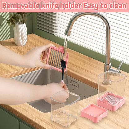 Fruit & Veggie Slicer Cup - Removable Blades & Food Push Plate - Strawberry, Banana, Egg & Grape Cutter - Safe & Portable Kitchen Slicing Tool for Easy Food Prep (Pink)