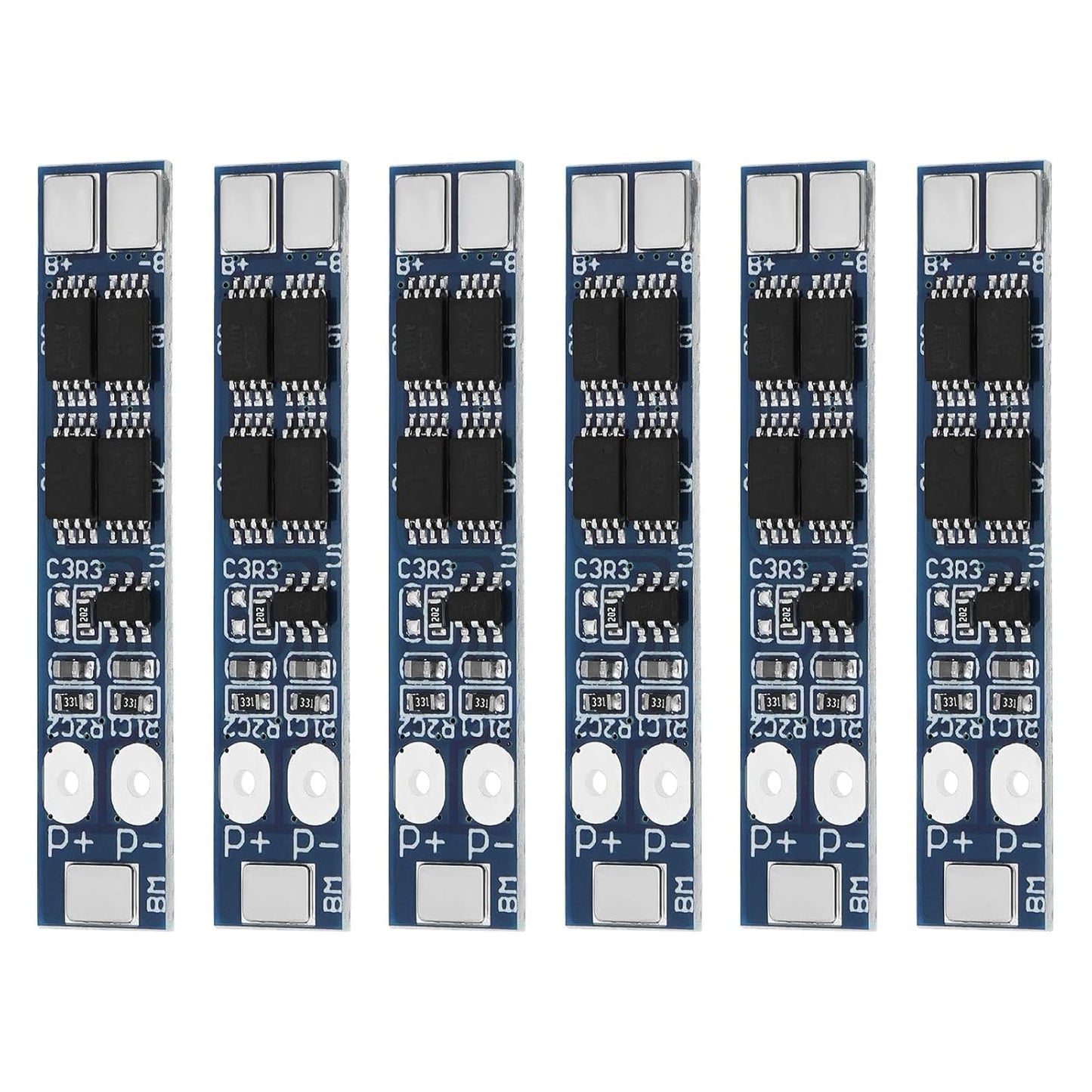 OTOTEC 6PCS Lithium Battery Protection Board 2S 8A 7.4V 18650 Li-ion Lithium Battery Charger BMS Protection Board 40.8x8x2.1mm Used for LED Light Backup Power Supply Solar Street Light Battery Pack