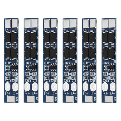 OTOTEC 6PCS Lithium Battery Protection Board 2S 8A 7.4V 18650 Li-ion Lithium Battery Charger BMS Protection Board 40.8x8x2.1mm Used for LED Light Backup Power Supply Solar Street Light Battery Pack