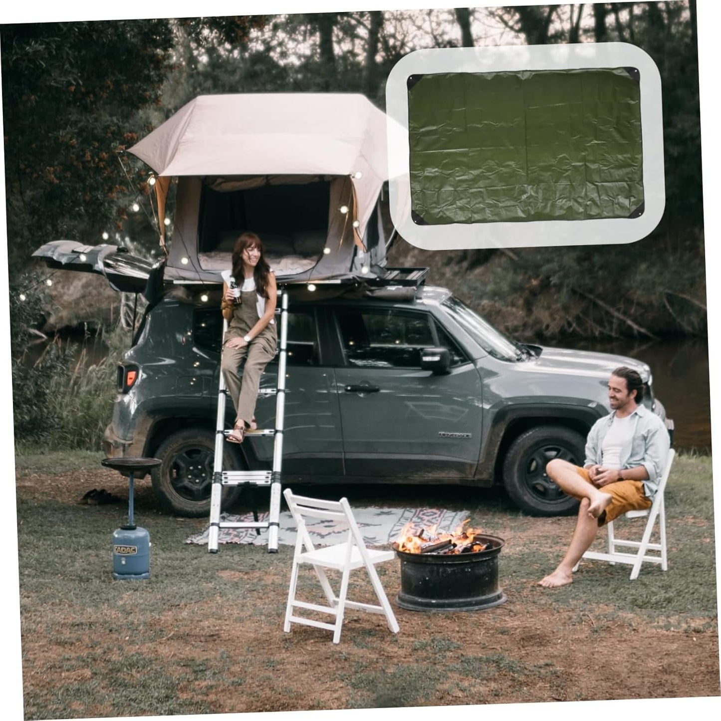 Mipcase Thermal Emergency Blanket Thicken Insulation Awning for Tent Survival Gear Outdoor Mat for Camping Hiking Picnics and Emergency Situations