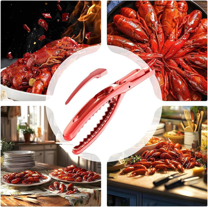 Crawfish Peeler, Shrimp Shucker Tool, Seafood Shelling Device with Ergonomic Handle, Fast Shell Remover Commercial Cooking, Food Prep, Home Kitchen Perfect for Restaurant, 15cm Red