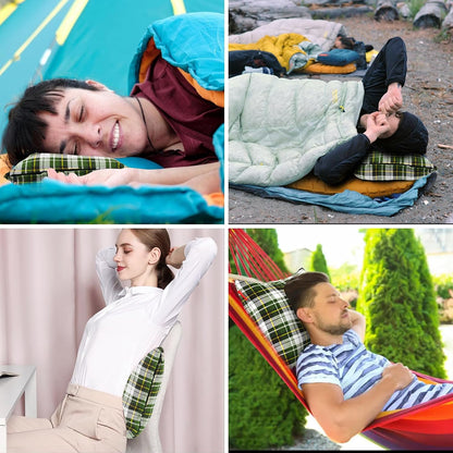 RISEPRO Outdoor Camping Pillow Lightweight, Compressible, Flannel Travel Pillow Cases, Washable Removable Pillow Cover Camping and Backpacking Green