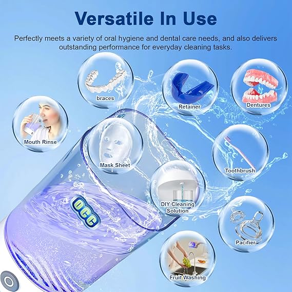 Smart Toothbrush Cup, Mouthwash Generator, Bathroom Tumbler, Toothbrush Holder, Dual Mode Retainer Cleaner, 350ml, Plastic, Portable Travel Oral Care Cup, 2000mAh Rechargeable