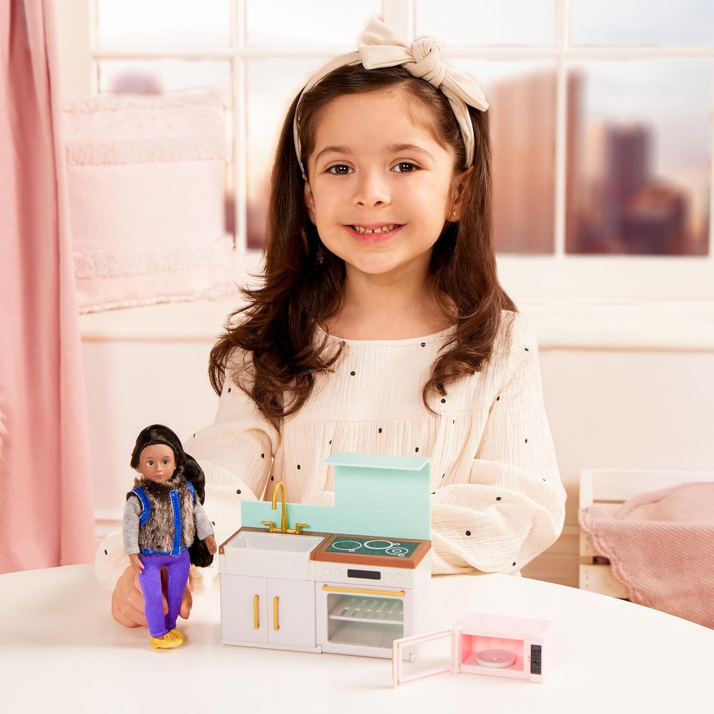 Lori Mini Doll & Toy Dog - 6-inch Doll & Boston Terrier Pup - Play Set with Outfit, Animal & Accessories - Playset for Kids - 3 Years + - Ilyssa & Indigo