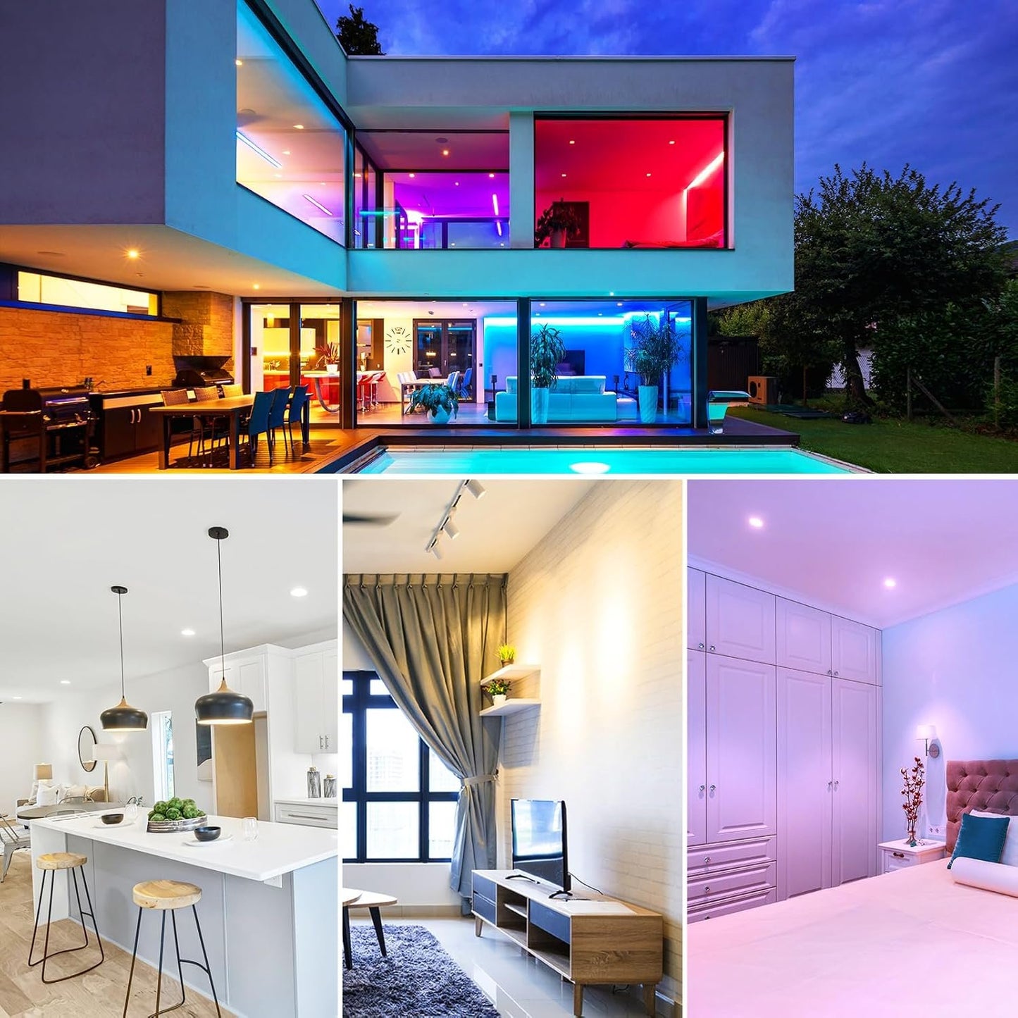 DiCUNO GU10 Smart Bulb, Color Changing LED Light Bulbs Compatible with Alexa and Google Home, Dimmable Spotlights with App Control, MR16, 5W (50W Equivalent), 450 Lumens, GU10 RGBCW, Pack of 4