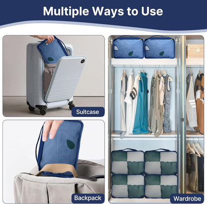 Large Packing Cubes 4 PCS, 40x30x12CM Same Size Suitcase Organiser Bags 4-Piece, Travel Bags Organiser 4 Pack (4PCS Large Navy)