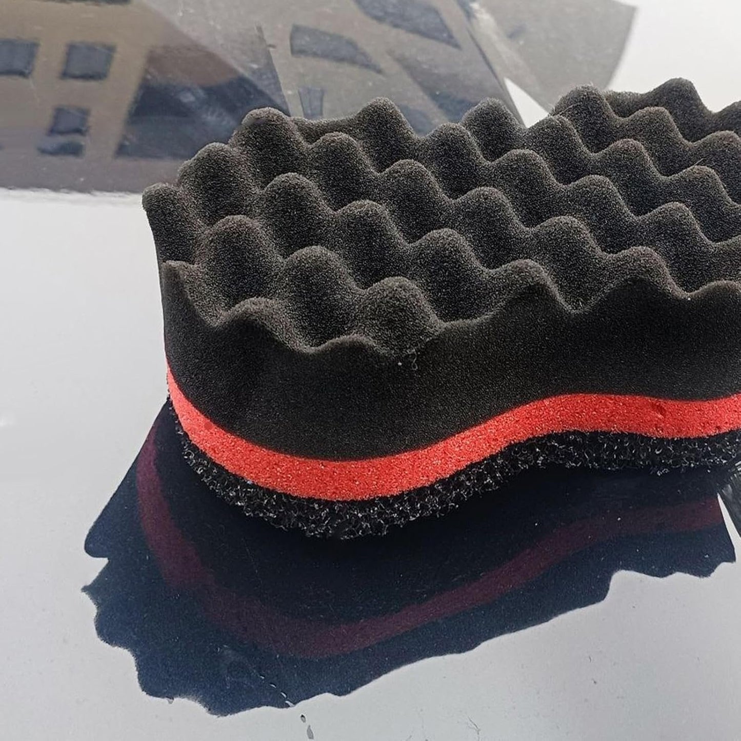 Car Wash Sponge, Buffing Sponge, 8.27-Inch Honeycomb Wax Applicator Pad, Auto Detailing Foam for Cleaning, Paint Protection, Fine Polishing, Waxing, Detailing