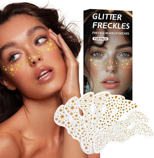 Glitter Face Stickers, Makeup Patches Decorations Glitter Face Jewels, Waterproof Concerts Festival Accessories, Convenient Temporary Makeup Stickers for Parties, Raves, Festivals, and Costumes