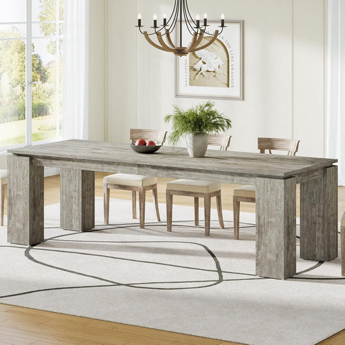 Tribesigns 86-Inch Large Dining Table for 8 People, Wood Farmhouse Kitchen Table with Thick Legs for Dining Rooms, Restaurants