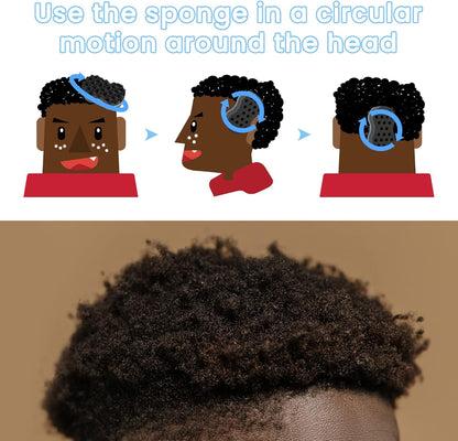 Beauty7 Double Side Two in One Magic Twist Hair Sponge Magic Hair Twist Sponges Afro Braid Style Hair Sponge Brush Natural Hair Sponge Barber Styling Comb Locking Afro Coil Comb Care Hair Styling Tool