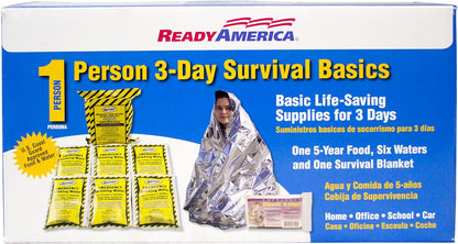 Quakehold! 1-Person, 3-Day Emergency Survival Kit - 3-Day Food, Water, Blanket & More - Earthquake, Fire, Flood, Hurricane Preparedness