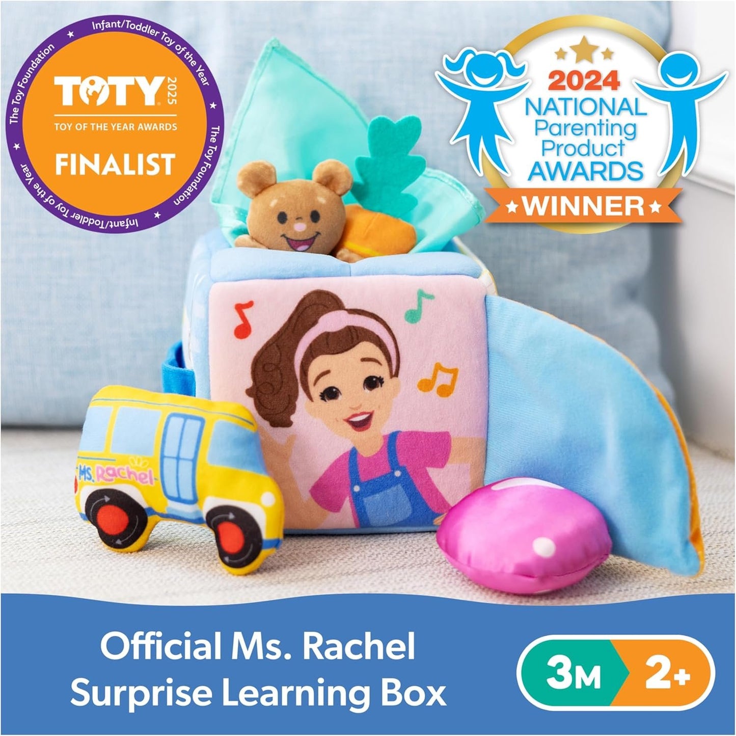 Ms. Rachel Official Surprise Learning Box, Educational Toys with Stuffed Animals, Sensory Toys & Activities for Babies, Toddler Toys for Girls & Boys Ages 0-2+