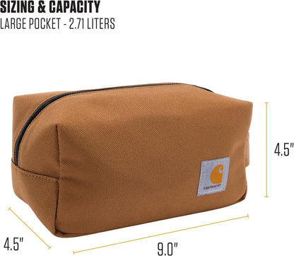 Carhartt Durable Organizer, Pack Travel Essentials W/The Pfas Free Toiletry Bag W/Water Resistance, Travel Kit (Black), One Size, Durable Organizer Bag, Pack Travel Essentials W/The Pfas Free