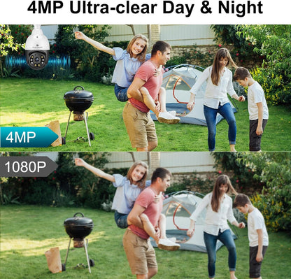 SYMYNELEC 5GHz/2.4GHz Light Bulb Security Camera Outdoor Waterproof 2.5K, Dual-Band WiFi Light Socket Security Camera with AI Human Motion Detection Tracking 4MP Color Night Vision Siren Alarm Alexa