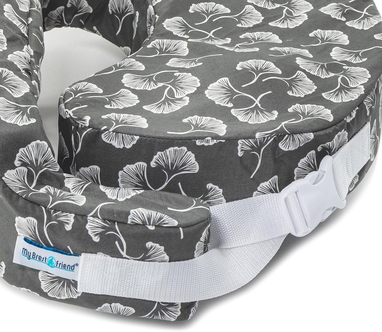 My Brest Friend Original Nursing Pillow for Breastfeeding, Nursing and Posture Support with Pocket and Removable Slipcover, Grey Flowing Fans