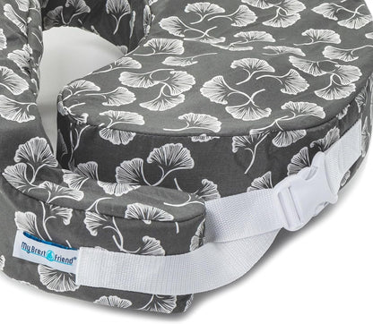 My Brest Friend Original Nursing Pillow for Breastfeeding, Nursing and Posture Support with Pocket and Removable Slipcover, Grey Flowing Fans