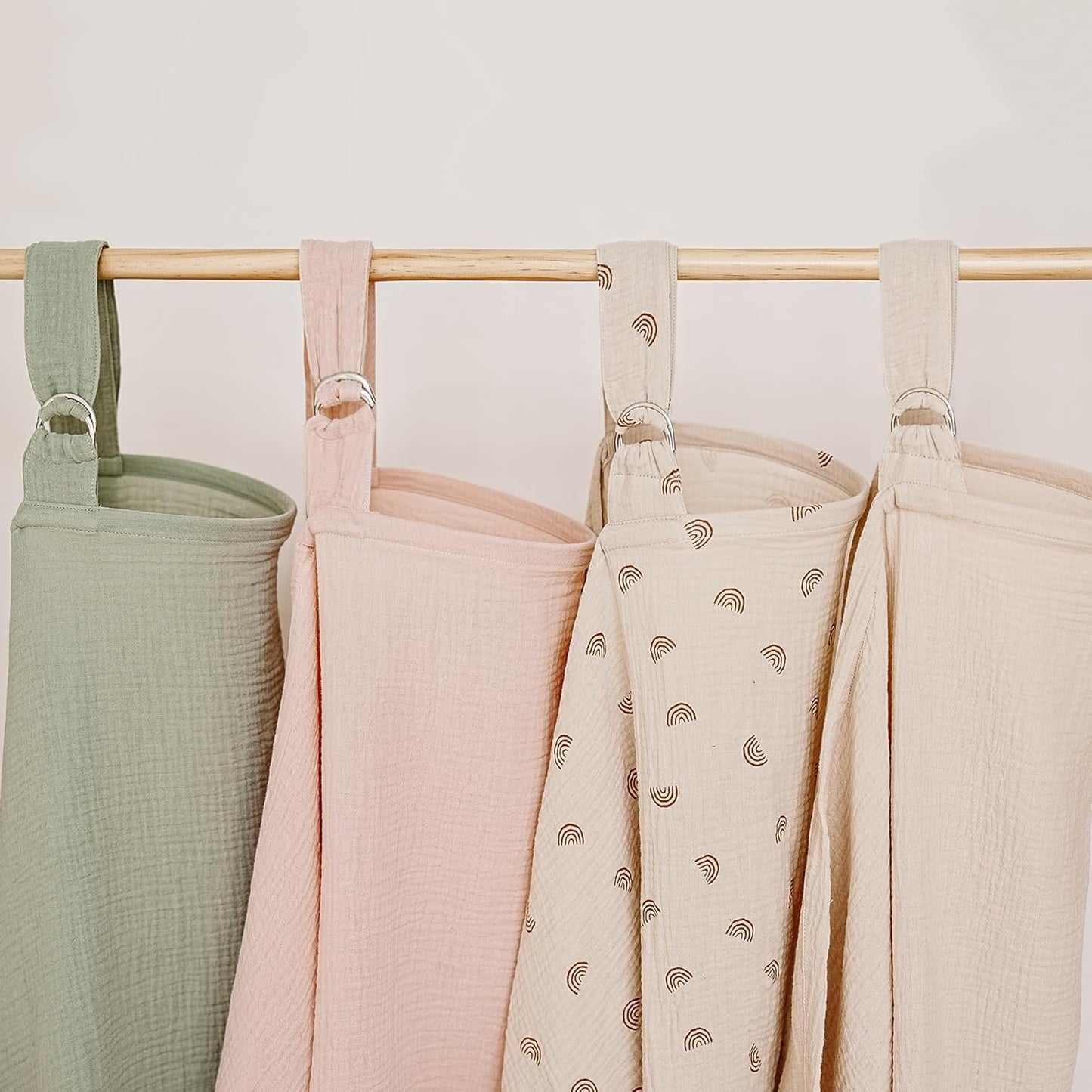 MairMore Muslin Nursing Covers for Breastfeeding, Privacy Breast Feeding Cover with Arch Neckline for Mom and Baby, Breathable 100% Cotton Nursing Apron Multi-use Stroller Cover