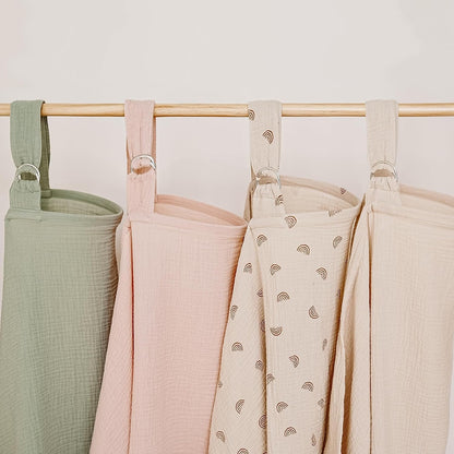 MairMore Muslin Nursing Covers for Breastfeeding, Privacy Breast Feeding Cover with Arch Neckline for Mom and Baby, Breathable 100% Cotton Nursing Apron Multi-use Stroller Cover