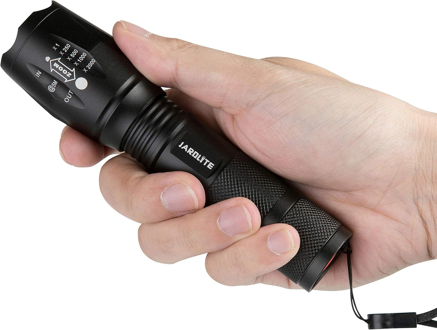LED Emergency Handheld Flashlight, 4 Pack, Adjustable Focus, Water Resistant with 5 Modes, Best Tactical Torch for Hurricane, Dog Walking, Camping