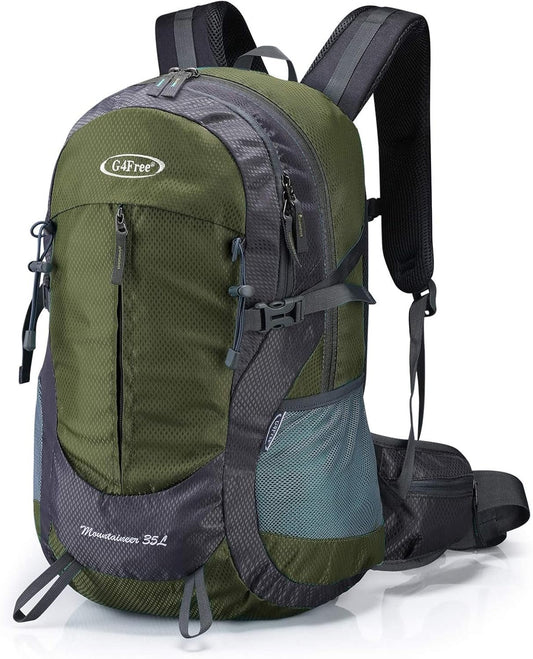 G4Free 35L Hiking Backpack Water Resistant Outdoor Sports Travel Daypack Lightweight with Rain Cover for Women Men