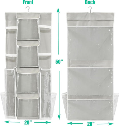 SimpleHouseware Double-Sided Hanging Gift Bag & Wrap Organizer